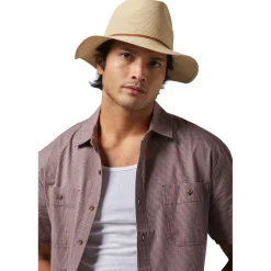 Brixton - Wesley Straw Packable Fedora - Hut Tan Discount