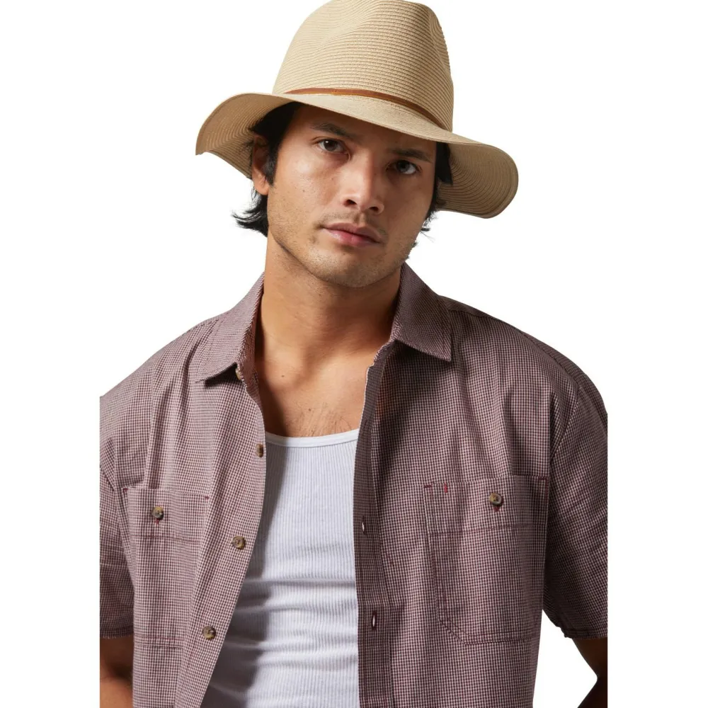 Brixton - Wesley Straw Packable Fedora - Hut Tan Discount