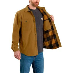 Carhartt Shirts, Hemden & Longsleeves|Alltagsbekleidung-- Canvas Fleece-Lined Shirt Jacket - Hemd Oak Brown