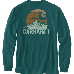 Carhartt Shirts, Hemden & Longsleeves|Alltagsbekleidung-- Mountain Graphic T-Shirt - Longsleeve Greenstone Heather