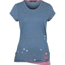 Chillaz Kletterbekleidung|T-Shirts-- Women's Fancy Little Dot Bergfreunde - T-Shirt Indigo Blue Stripes Washed