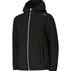 - Girl's Jacket Fix Hood Bonded Knitted w. Fur - Fleecejacke < CMP Online