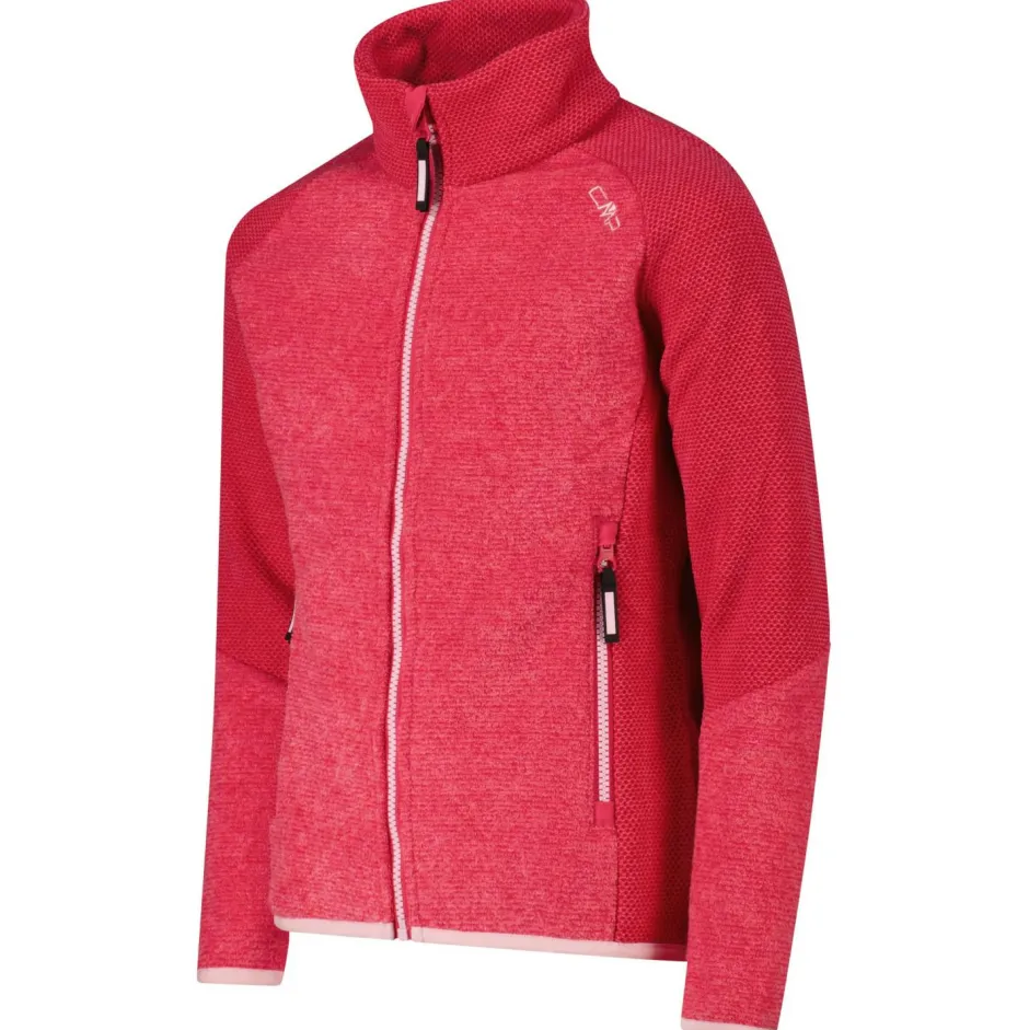 Kinder CMP - Girl's Jacket Jacquard Knitted Stripes - Fleecejacke