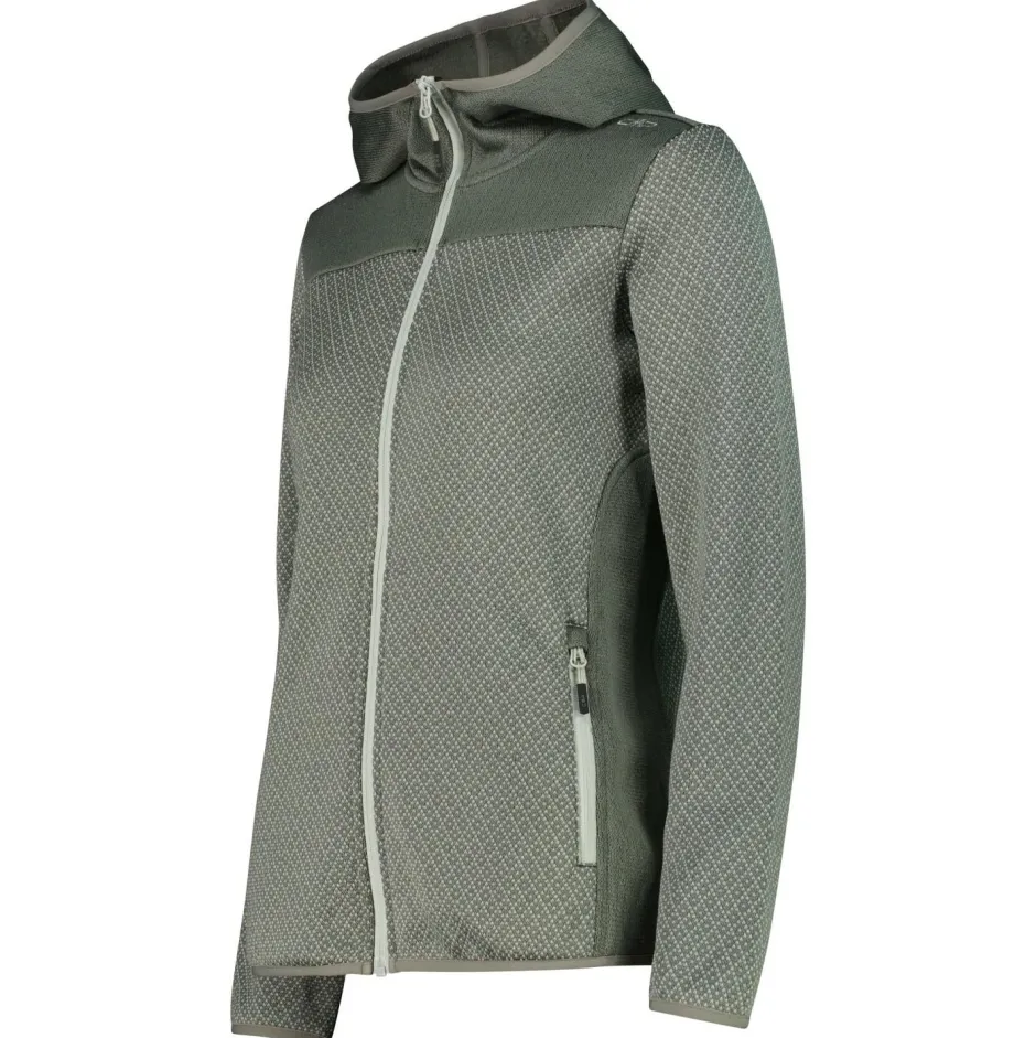 CMP - Women's Jacquard Knit Jacket Fix Hood - Fleecejacke