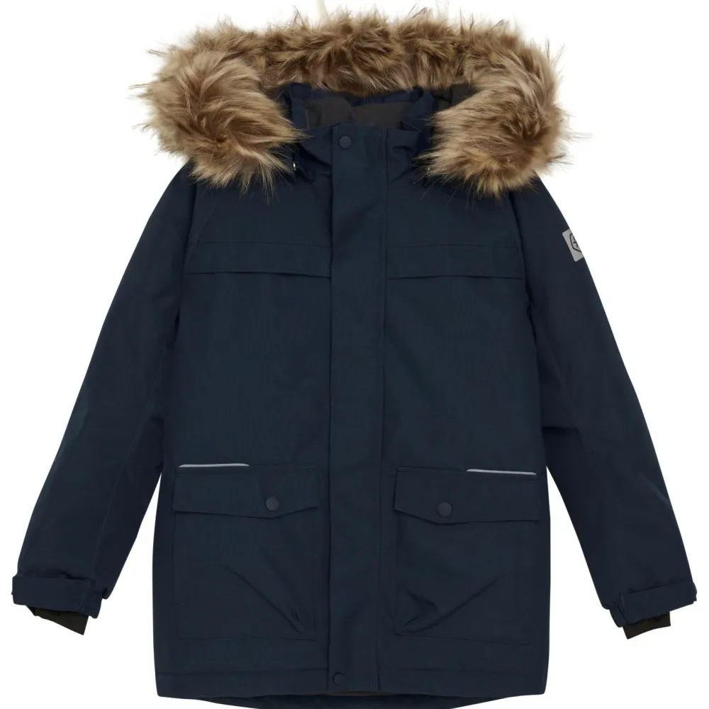 Color Kids - Kid's Parka with Fake Fur - Parka Total Eclipse Sale
