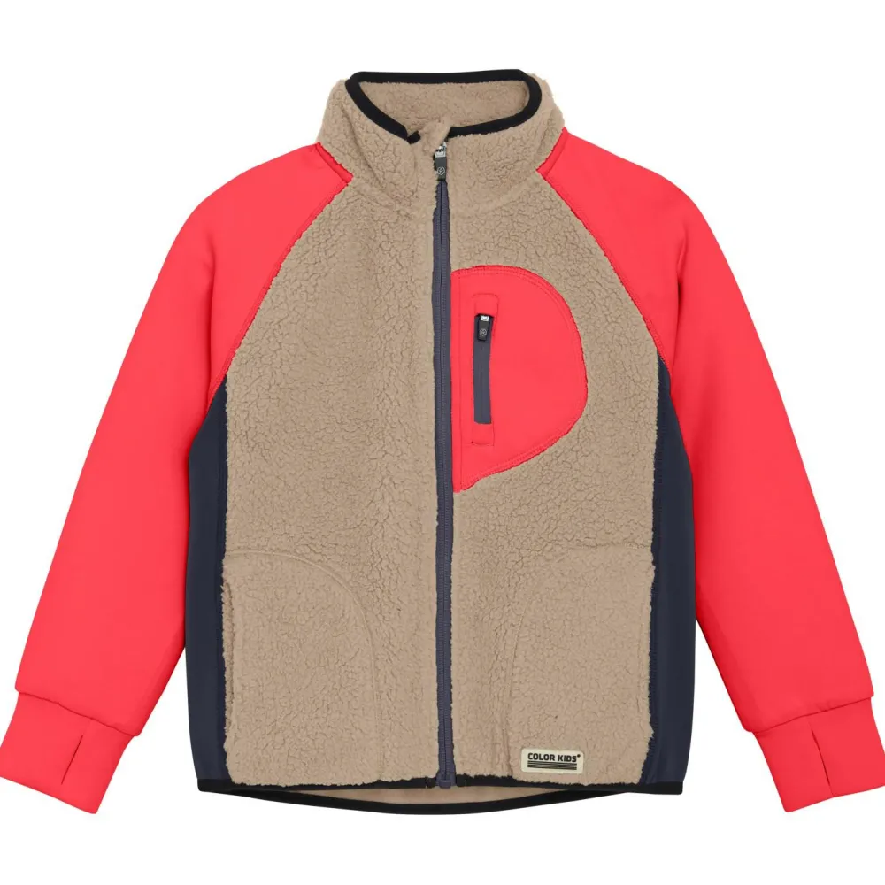 - Kid's Teddy Jacket with Fleece Sleeves - Fleecejacke < Color Kids Outlet