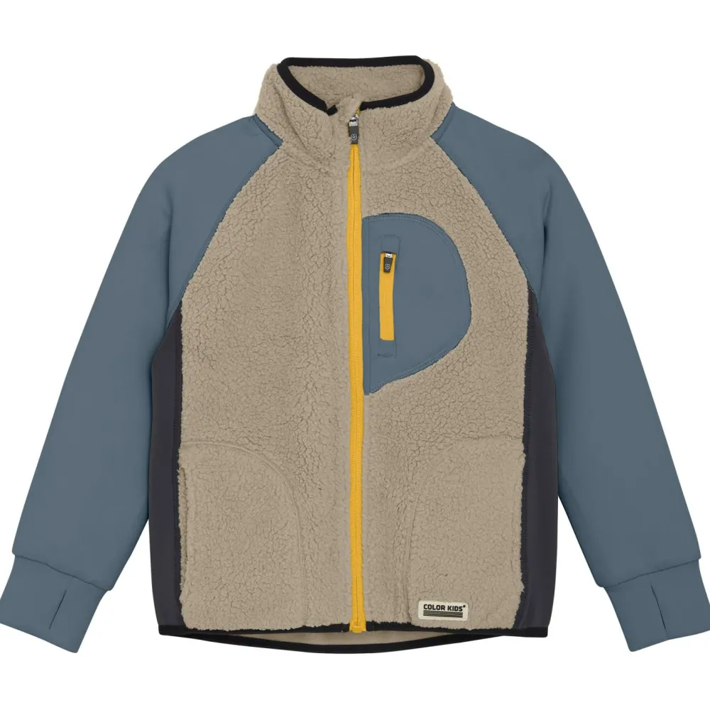 - Kid's Teddy Jacket with Fleece Sleeves - Fleecejacke < Color Kids Outlet