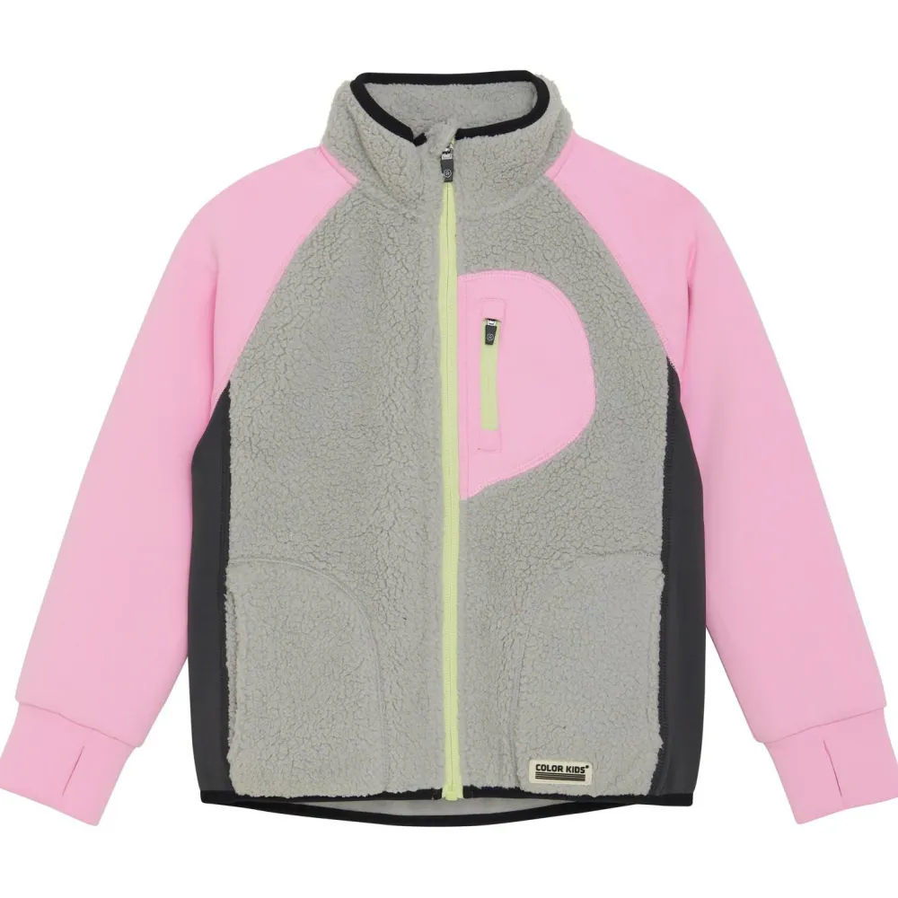 - Kid's Teddy Jacket with Fleece Sleeves - Fleecejacke < Color Kids Outlet