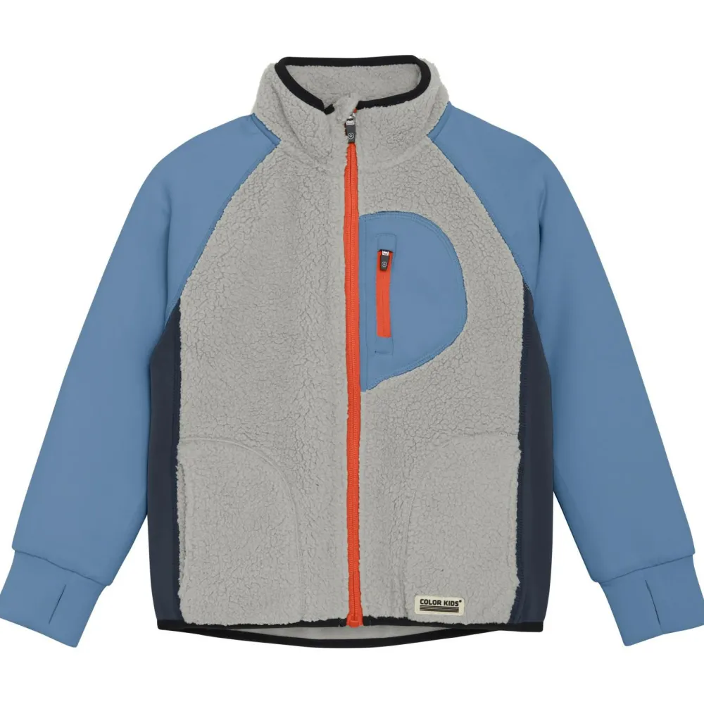 - Kid's Teddy Jacket with Fleece Sleeves - Fleecejacke < Color Kids Outlet