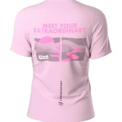 Compressport Fitnessbekleidung|Laufbekleidung-- Women's Training S/S T-Shirt UTMB 2025 - Laufshirt Roseate Spoonbill