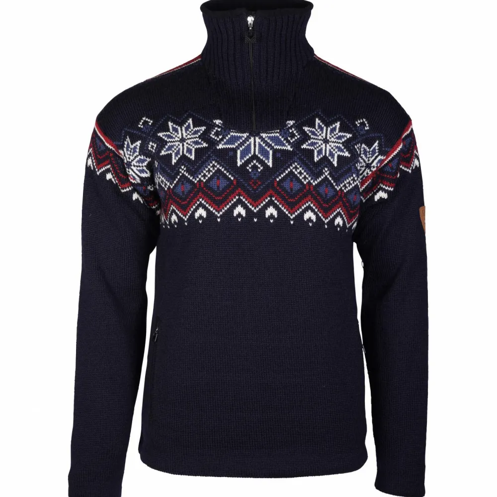 Dale of Norway - Fongen WP Sweater - Wollpullover Navy / Off White / Red Rose / Indigo