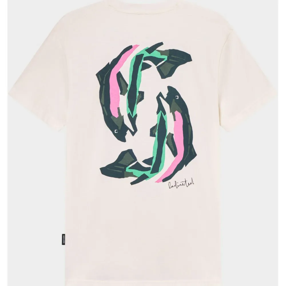 DEDICATED - T-Shirt Stockholm Cut Out Trout - T-Shirt Off-White Clearance
