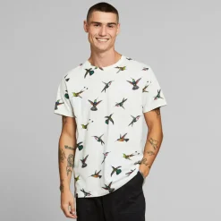 DEDICATED - T-Shirt Stockholm Hummingbirds - T-Shirt Off-White Sale