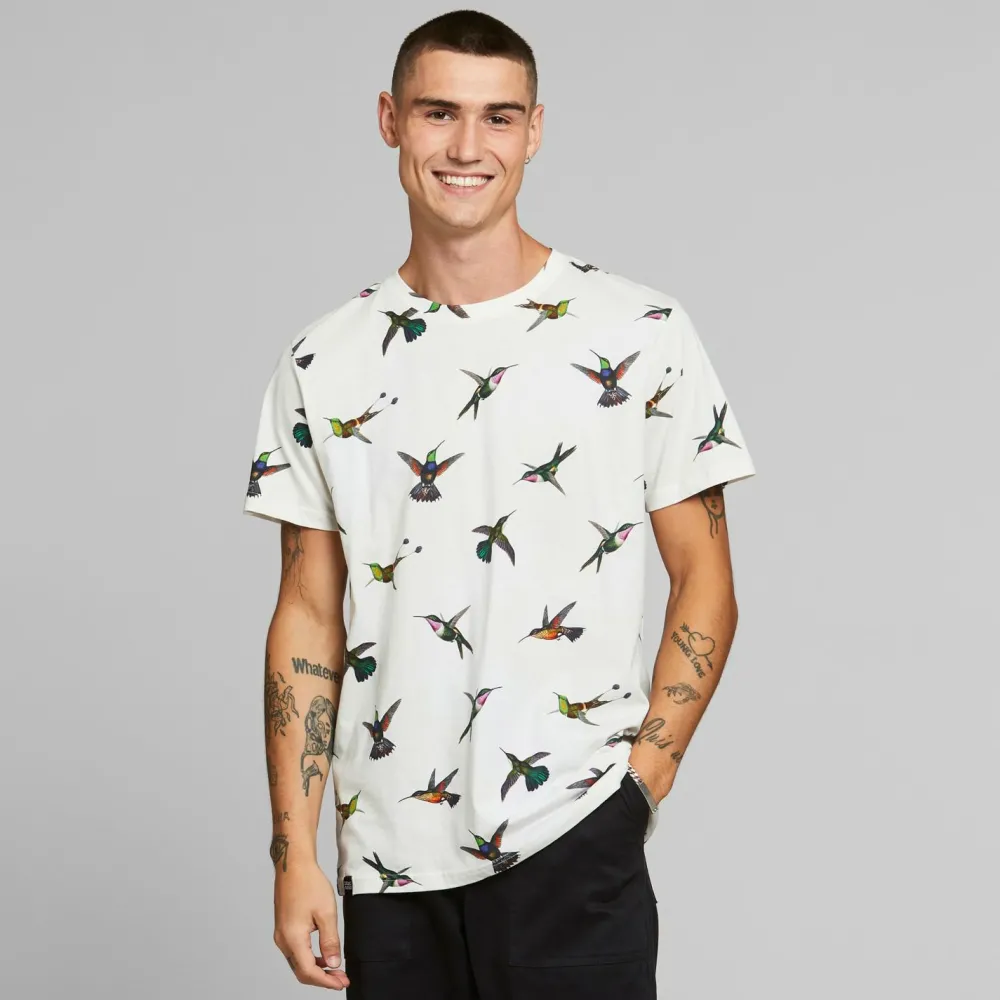 DEDICATED - T-Shirt Stockholm Hummingbirds - T-Shirt Off-White Sale