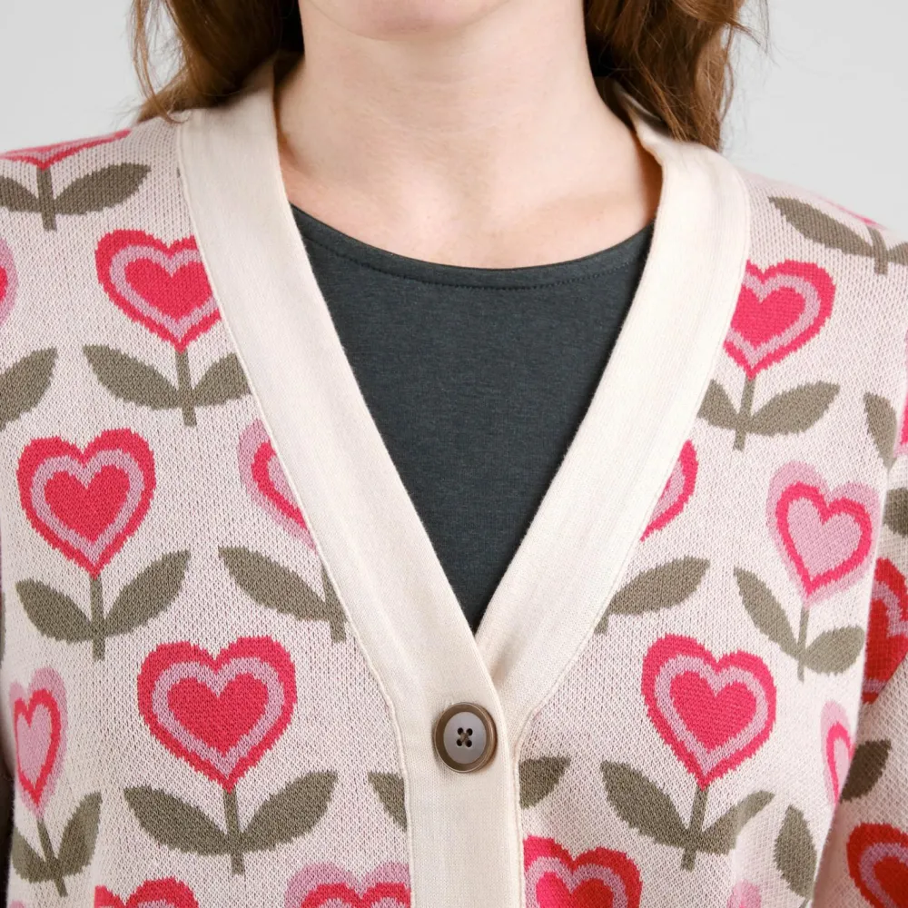 - Woen' Cardigan Kanan ove Fower - Puover < DEDICATED New