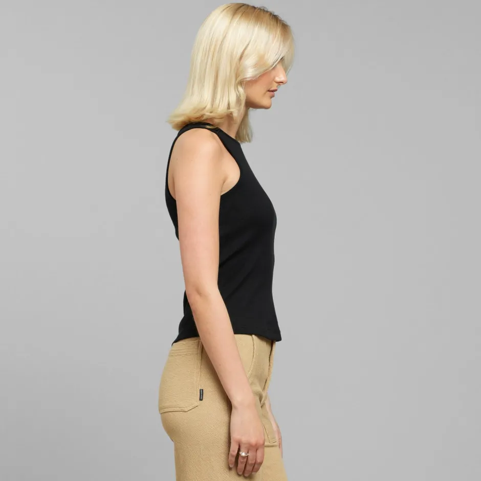 DEDICATED Shirts, Hemden & Longsleeves|Alltagsbekleidung-- Women's Rib Top Valdermarsvik - Top Black