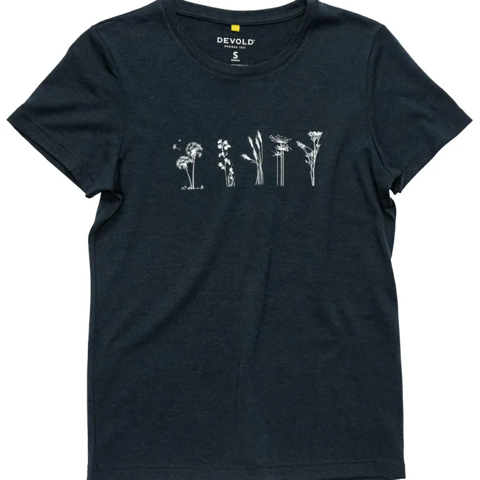 Devold Wanderbekleidung|T-Shirts-- Women's Classic Flowers Tee - Merinoshirt