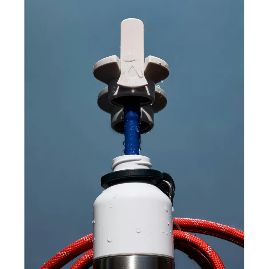 Dopper Trinkflaschen|Outdoor-Küche-- Steel x Flip Straw - Trinkflasche Steel / White
