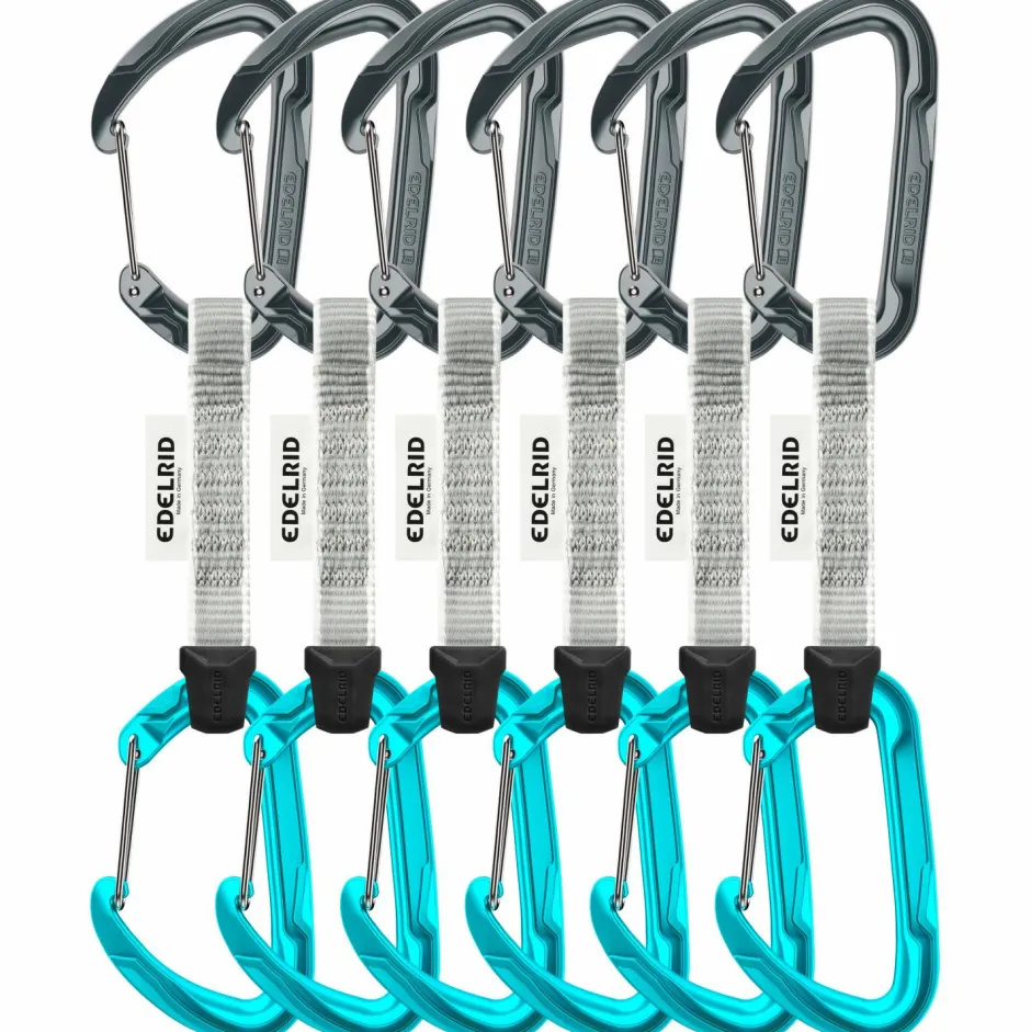Edelrid Karabiner & Express-Sets|Express-Sets-- Pure Wire Set Sixpack - Express-Set Slate / Icemint