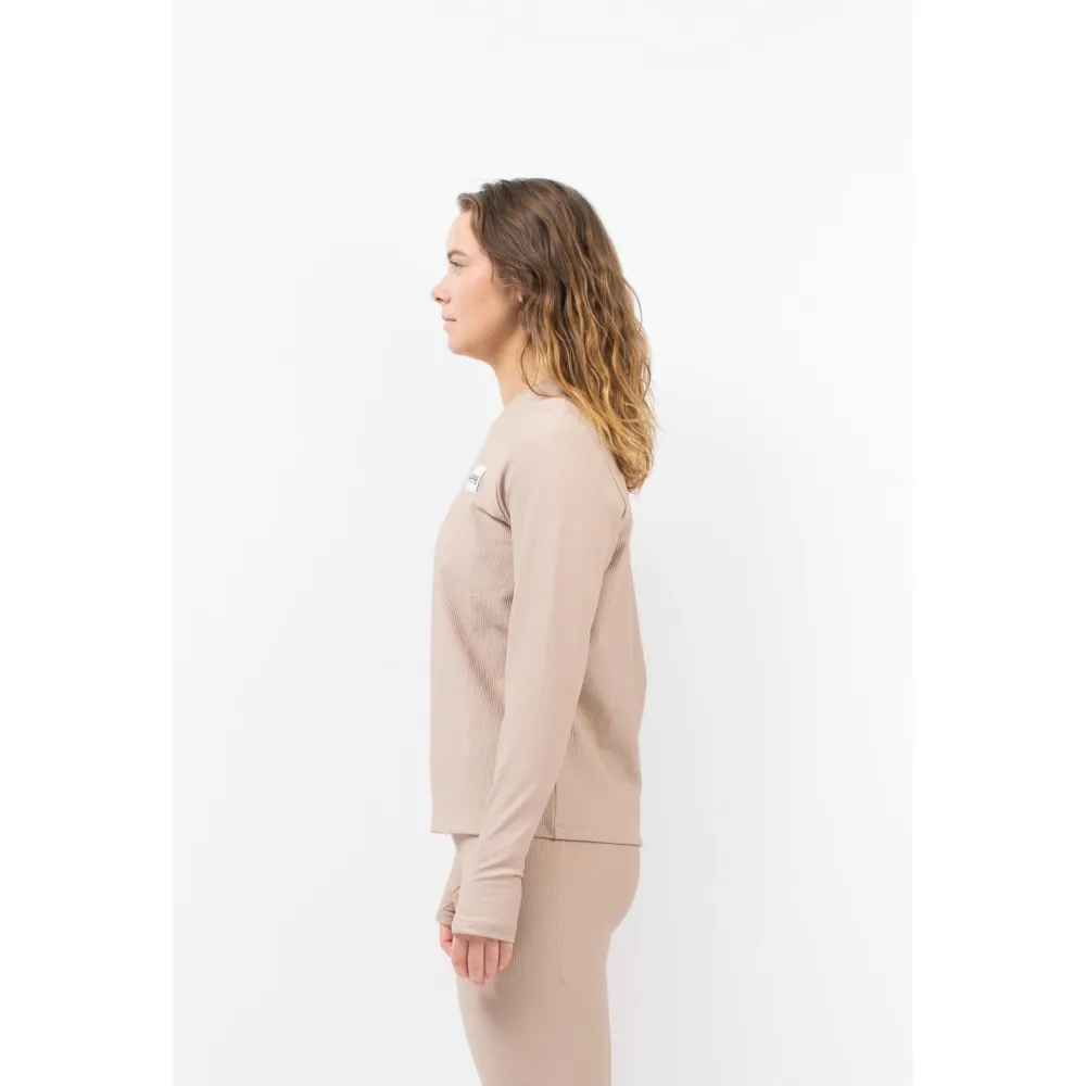 - Woen' Vera ooe Fit Rib Top - ongeeve < Eivy Hot