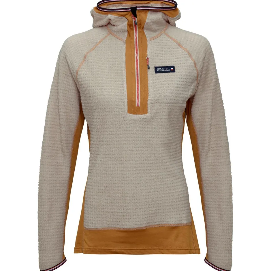 Elevenate Skibekleidung|Kletterbekleidung-- Women's Vertical Hood - Fleecepullover Ginger Beige