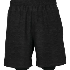 ENDURANCE Laufbekleidung|Hosen-- Vanclause Melange 2-In-1 Shorts - Laufshorts Black Melange