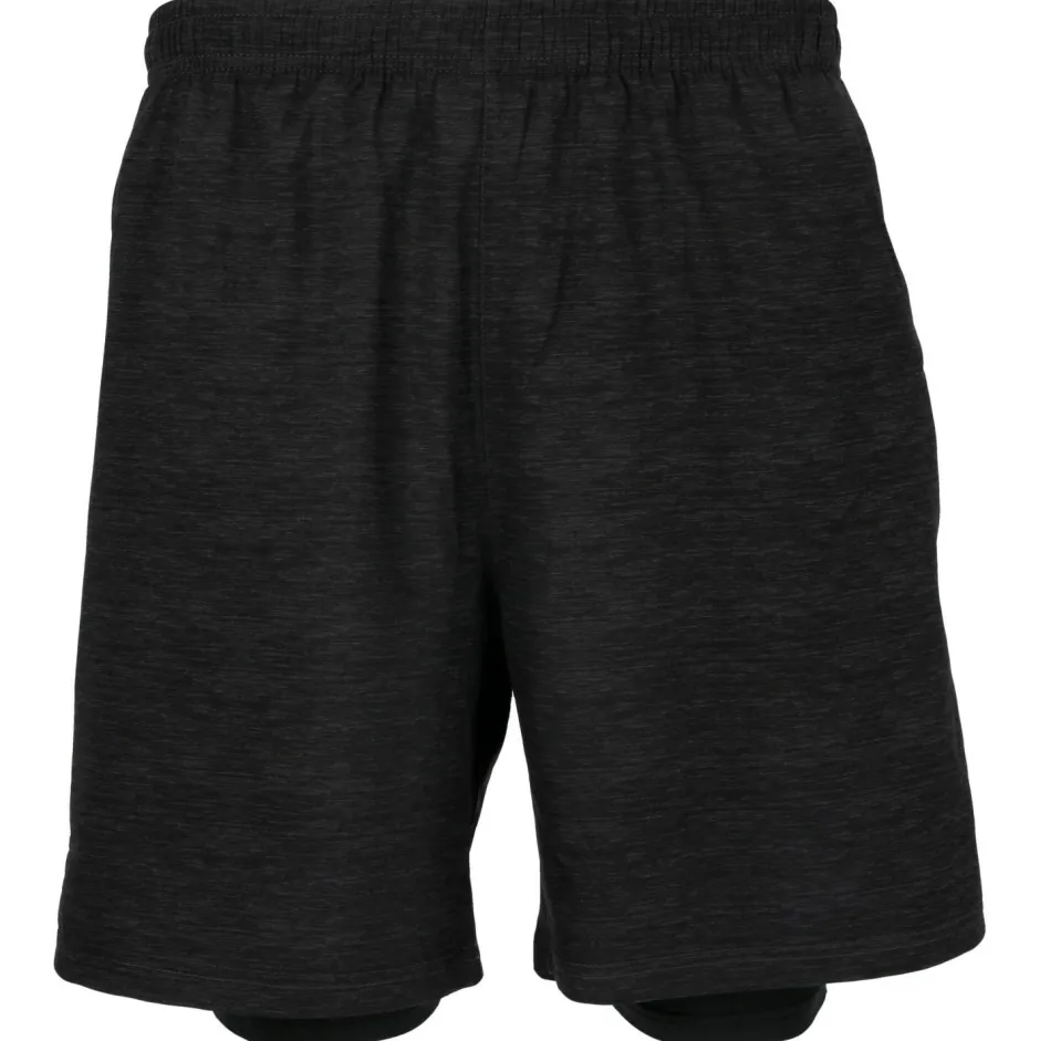 ENDURANCE Laufbekleidung|Hosen-- Vanclause Melange 2-In-1 Shorts - Laufshorts Black Melange