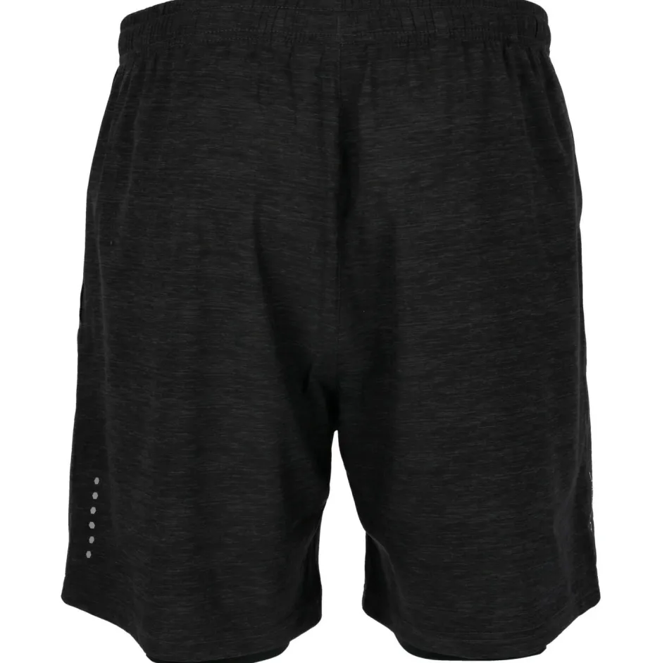 ENDURANCE Laufbekleidung|Hosen-- Vanclause Melange 2-In-1 Shorts - Laufshorts Black Melange
