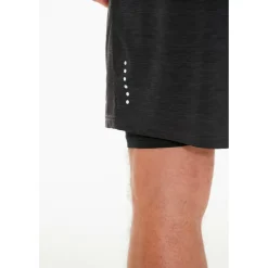 ENDURANCE Laufbekleidung|Hosen-- Vanclause Melange 2-In-1 Shorts - Laufshorts Black Melange
