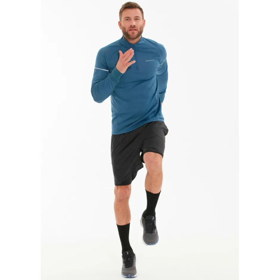 ENDURANCE Laufbekleidung|Hosen-- Vanclause Melange 2-In-1 Shorts - Laufshorts Black Melange