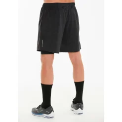 ENDURANCE Laufbekleidung|Hosen-- Vanclause Melange 2-In-1 Shorts - Laufshorts Black Melange