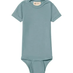 - Baby-Body Kurzarm mit Druckknöpfen an den Schulter - Merinounterwäsche < Engel Outlet
