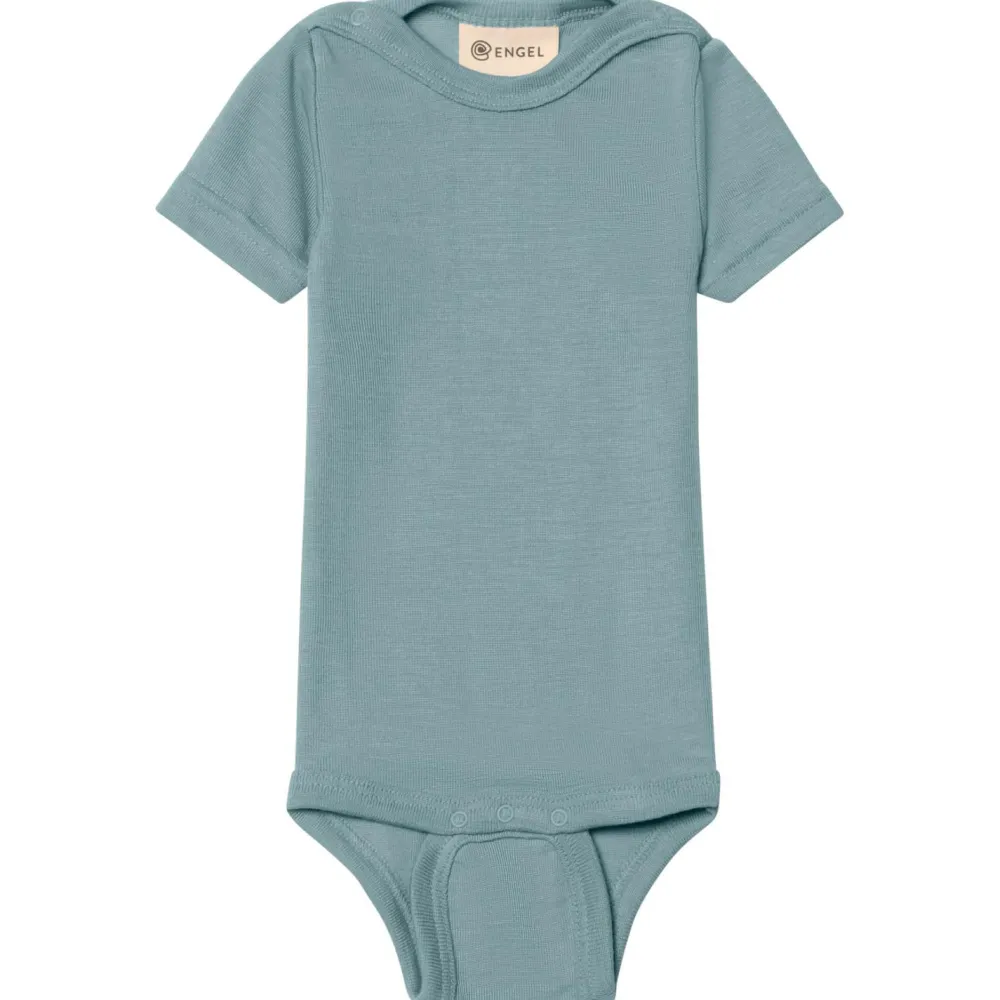 - Baby-Body Kurzarm mit Druckknöpfen an den Schulter - Merinounterwäsche < Engel Outlet