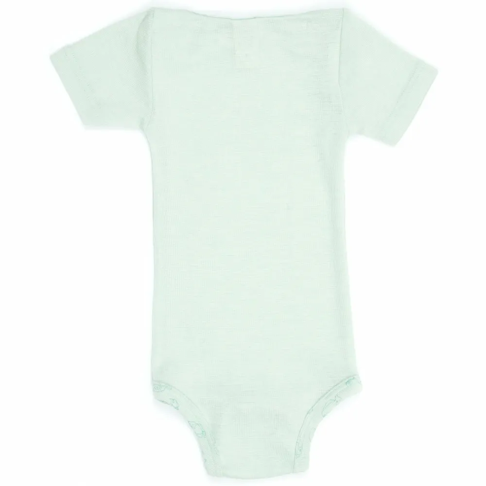 - Baby-Body Kurzarm mit Druckknöpfen an den Schulter - Merinounterwäsche < Engel Outlet