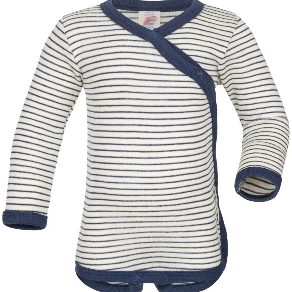 Kinder Engel - Kid's Baby-Wickelbody Langarm - Merinounterwäsche