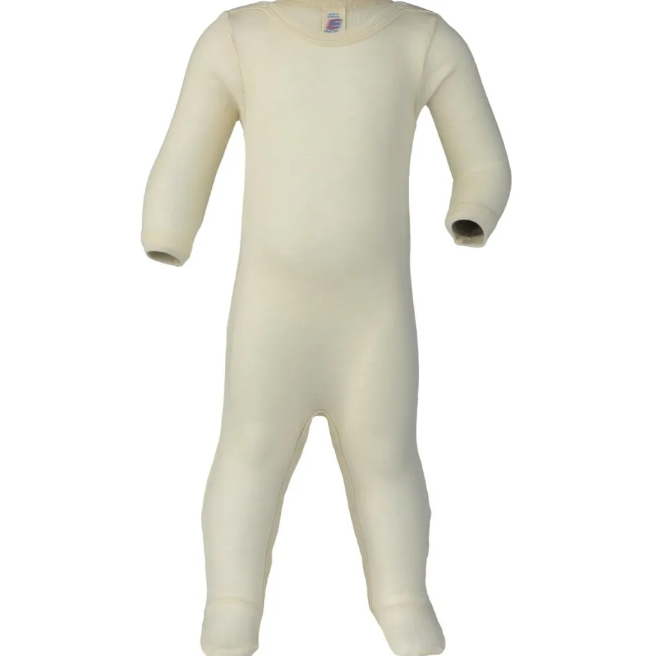 Engel Merinounterwäsche|Unterwäsche-- Kid's Schlafoverall mit Druckknöpfen - Overall