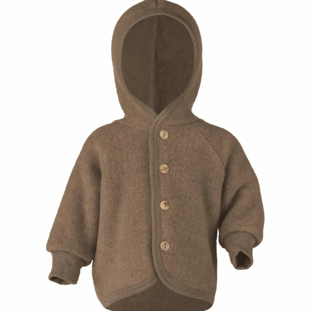 Engel - Kinder Kapuzenjacke mit Holzknöpfen - Wolljacke Outlet