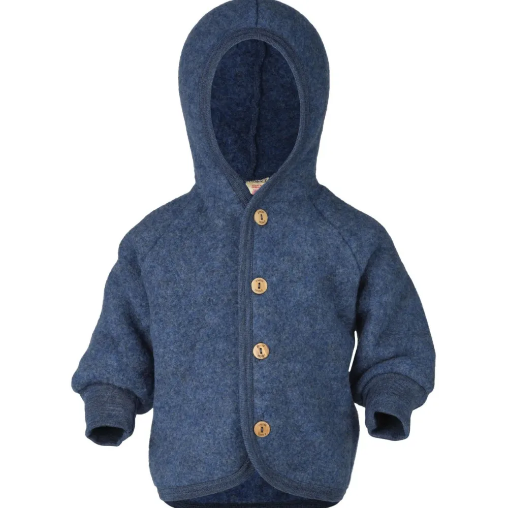 Engel - Kinder Kapuzenjacke mit Holzknöpfen - Wolljacke Outlet
