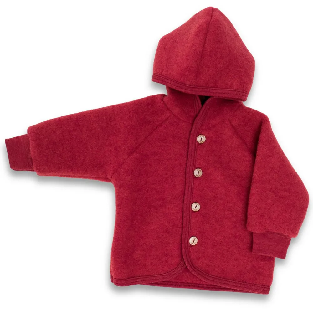 Engel - Kinder Kapuzenjacke mit Holzknöpfen - Wolljacke Outlet