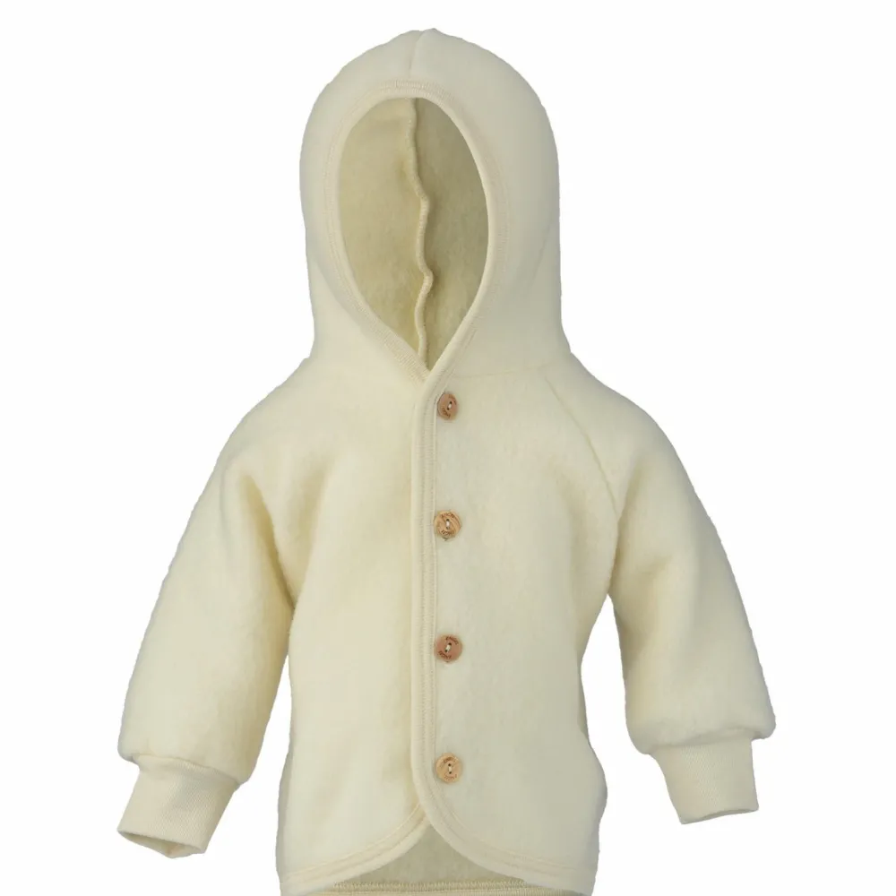 Engel - Kinder Kapuzenjacke mit Holzknöpfen - Wolljacke Outlet