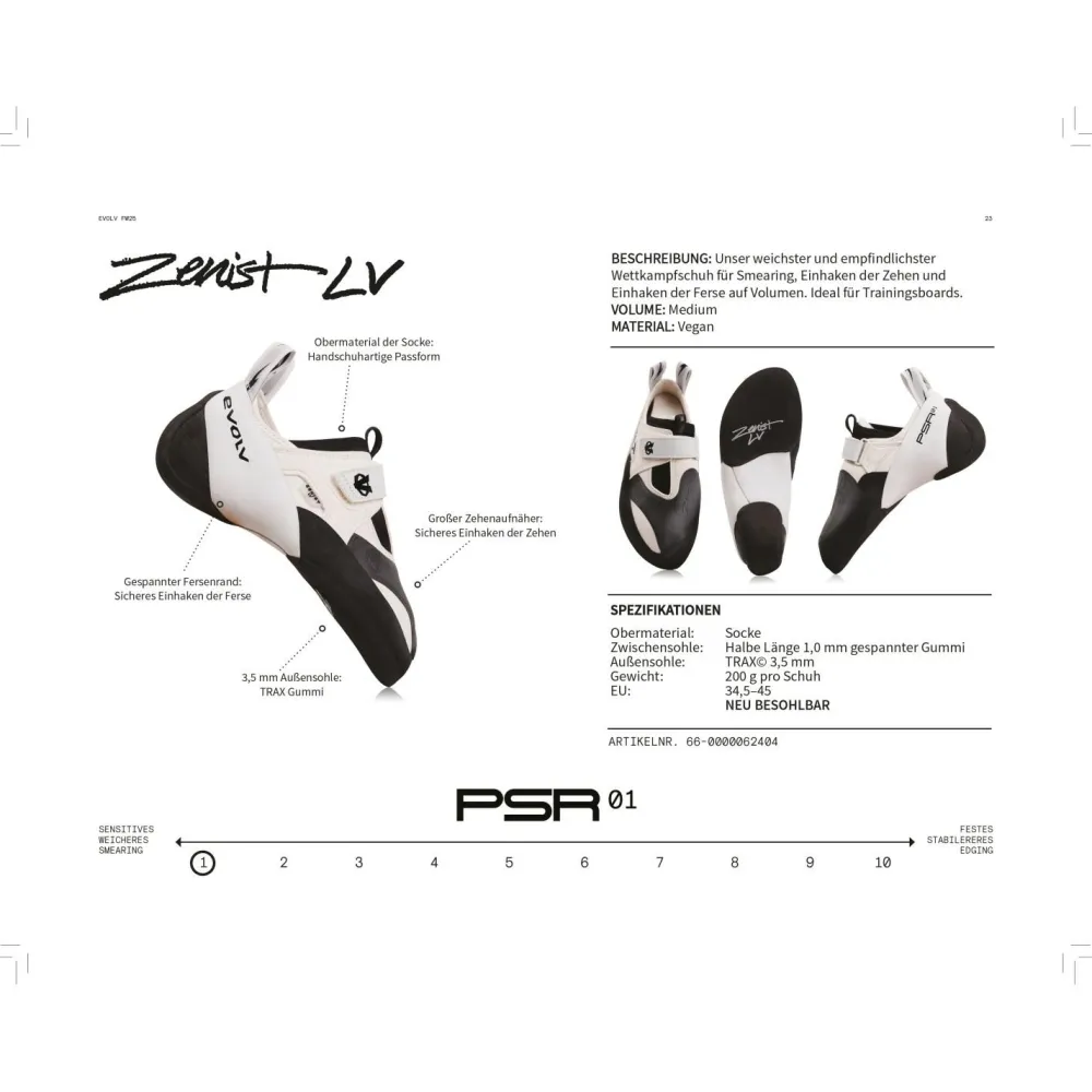 Evolv - Zenist LV - Kletterschuhe Grey / White Hot