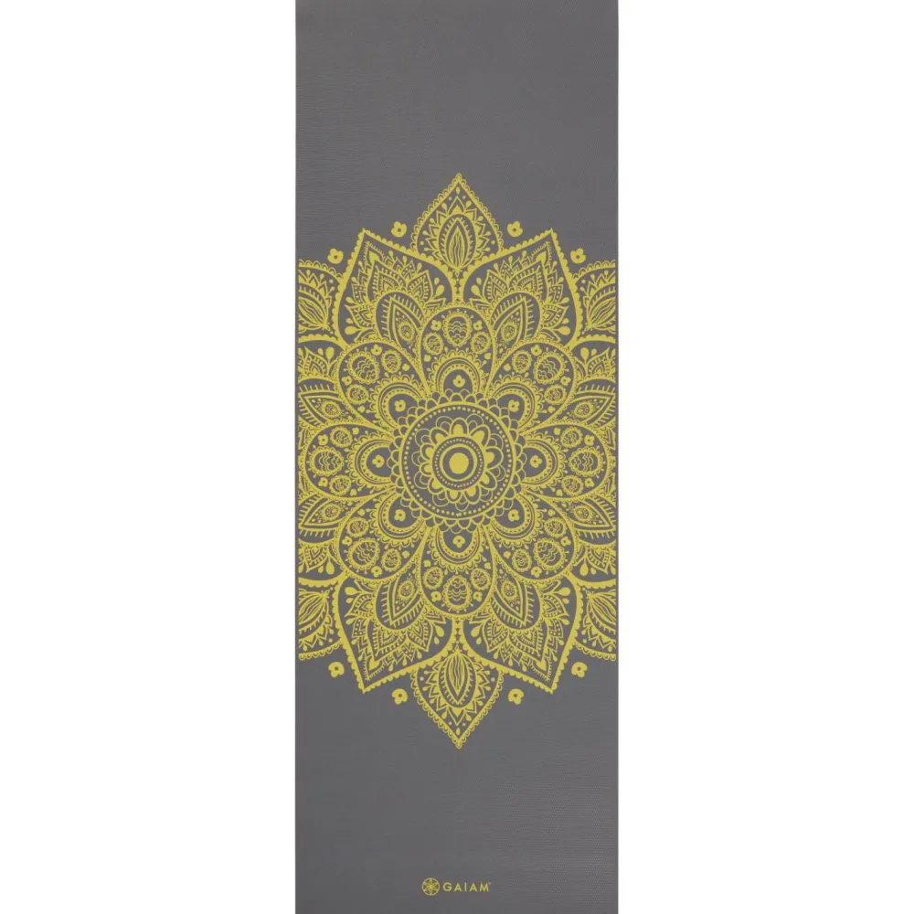 GAIAM - 6 mm Premium Printed Yoga Mat - Yogamatte Citron Sundial Clearance