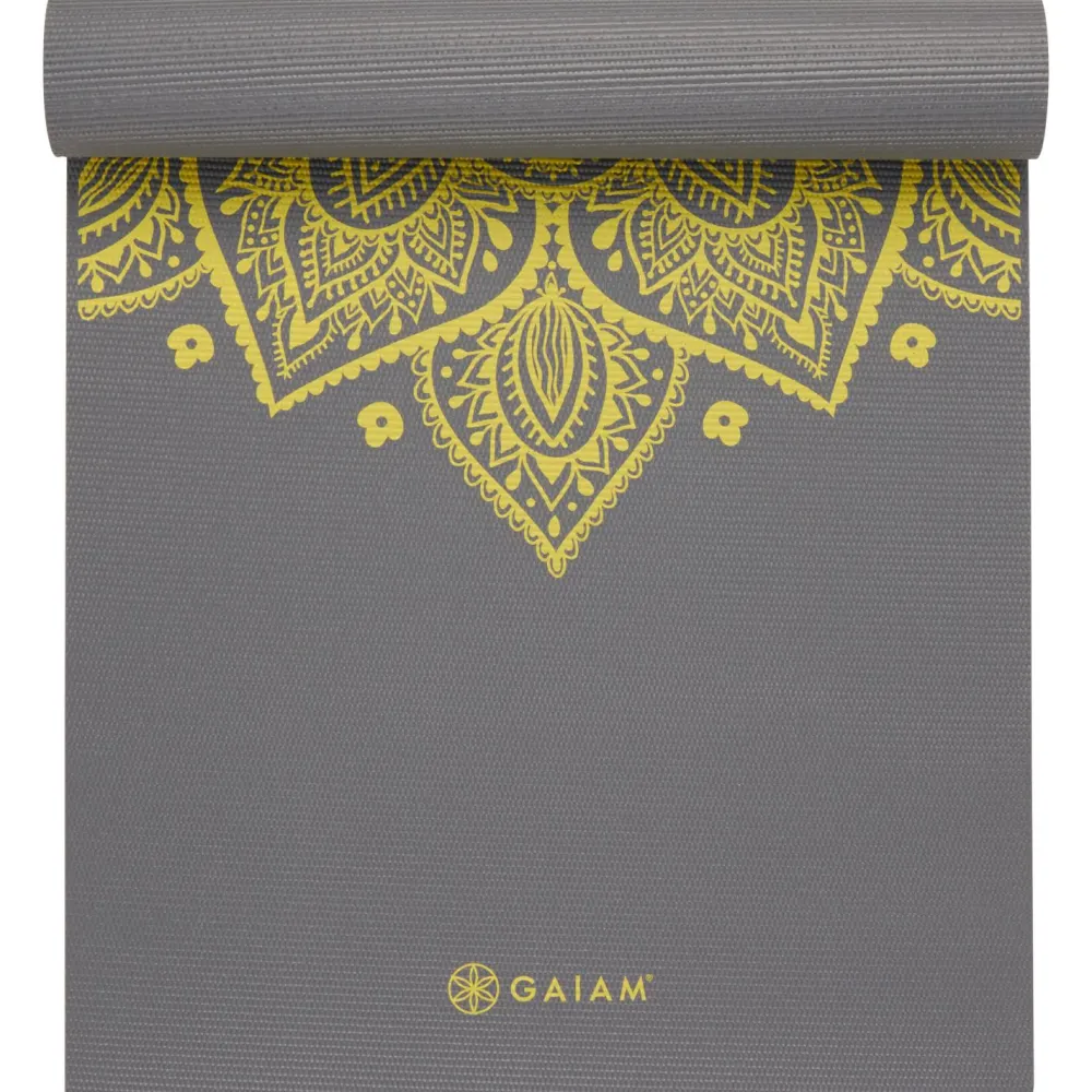 GAIAM - 6 mm Premium Printed Yoga Mat - Yogamatte Citron Sundial Clearance