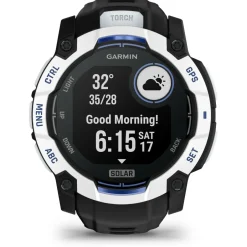 Garmin Pulsuhren|Laufausrüstung-- Instinct 3 Solar 50 - Multifunktionsuhr Black / Stone White / Black
