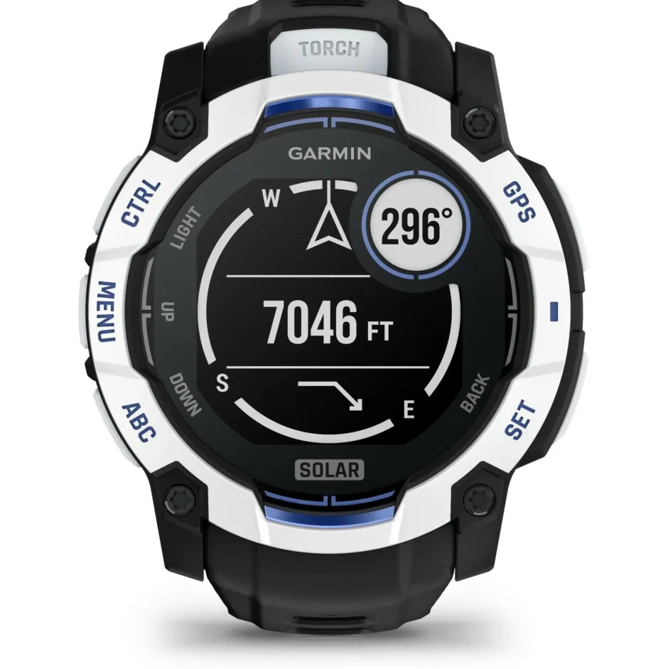 Garmin Pulsuhren|Laufausrüstung-- Instinct 3 Solar 50 - Multifunktionsuhr Black / Stone White / Black
