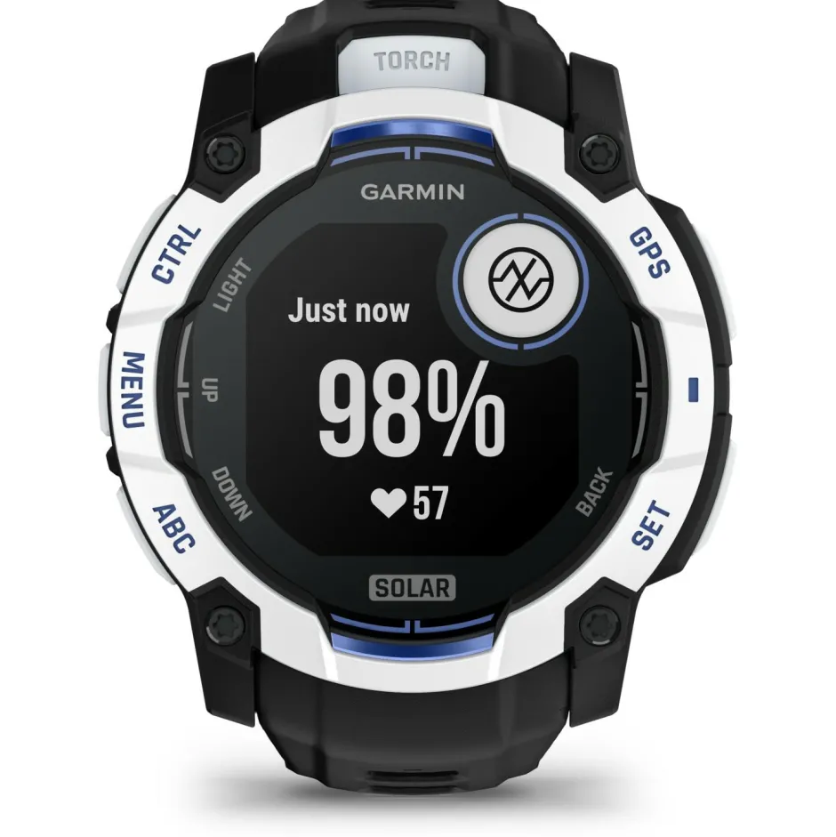 Garmin Pulsuhren|Laufausrüstung-- Instinct 3 Solar 50 - Multifunktionsuhr Black / Stone White / Black