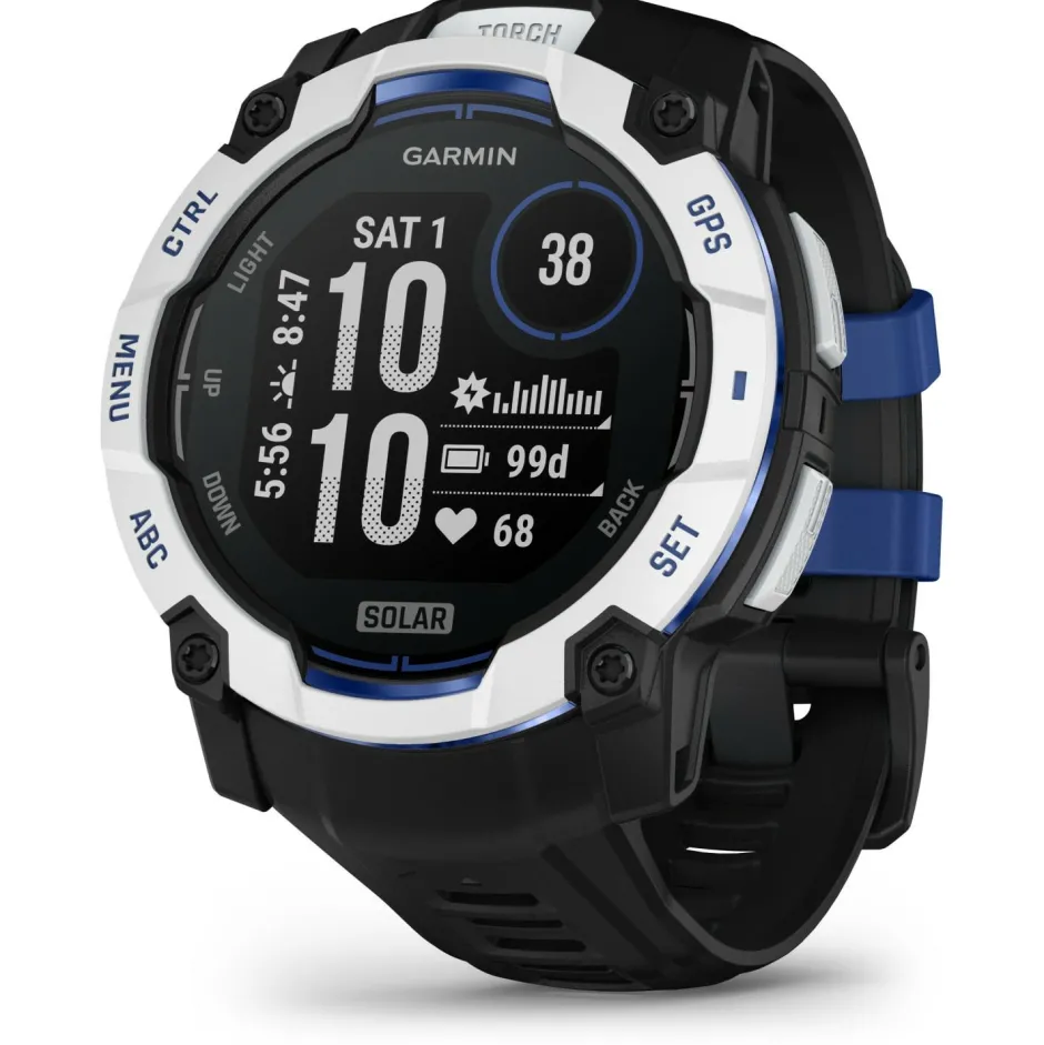 Garmin Pulsuhren|Laufausrüstung-- Instinct 3 Solar 50 - Multifunktionsuhr Black / Stone White / Black