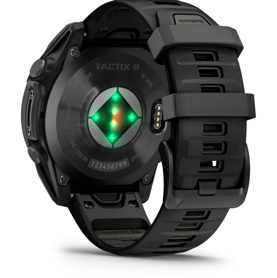 Garmin Uhren-- Tactix 8 - 47 mm Amoled - Multifunktionsuhr Sapphire Black Titan Dlc