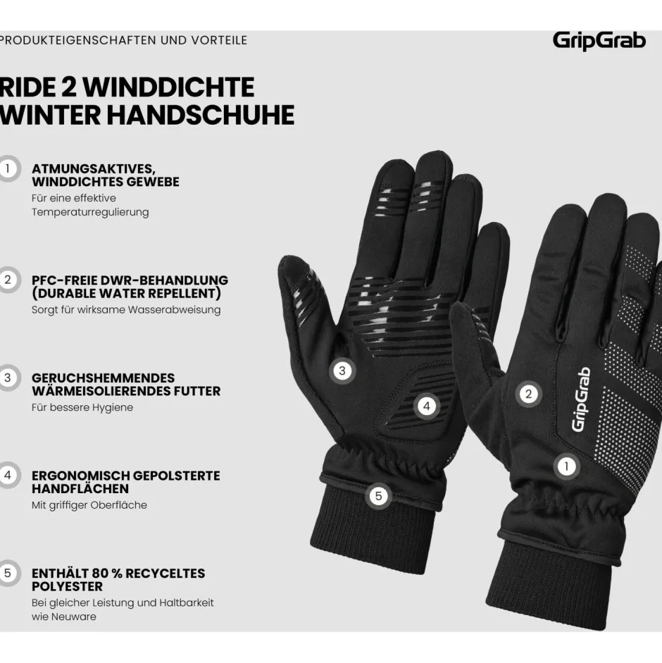 GripGrab Fahrradbekleidung|Handschuhe-- Ride 2 Windproof Winter Gloves - Handschuhe