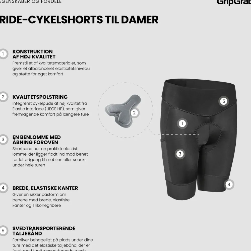 - Woen' Ride Cycing hort - Radhoe < GripGrab Online